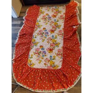 Vintage Strawberry Shortcake Twin Size Red Ruffle Comforter Bedspread Sears